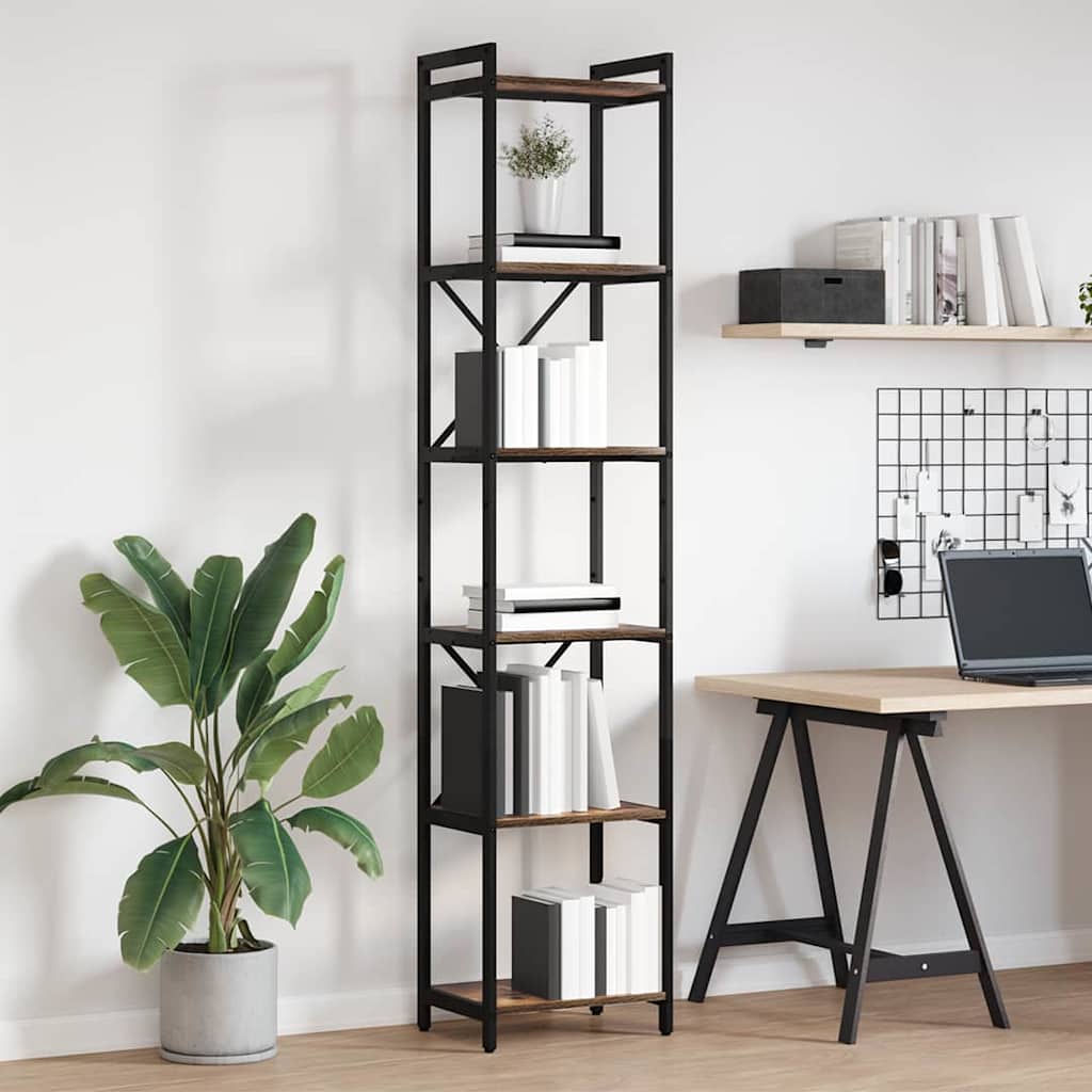 vidaXL Boekenkast Zwart eiken 40 x 30 x 188 cm Bewerkt hout