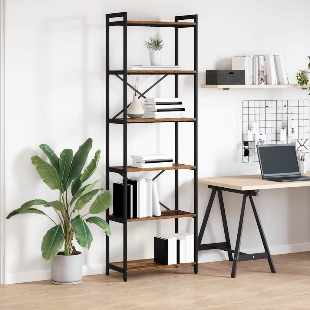 vidaXL Boekenkast Zwart eiken 40 x 30 x 188 cm Bewerkt hout
