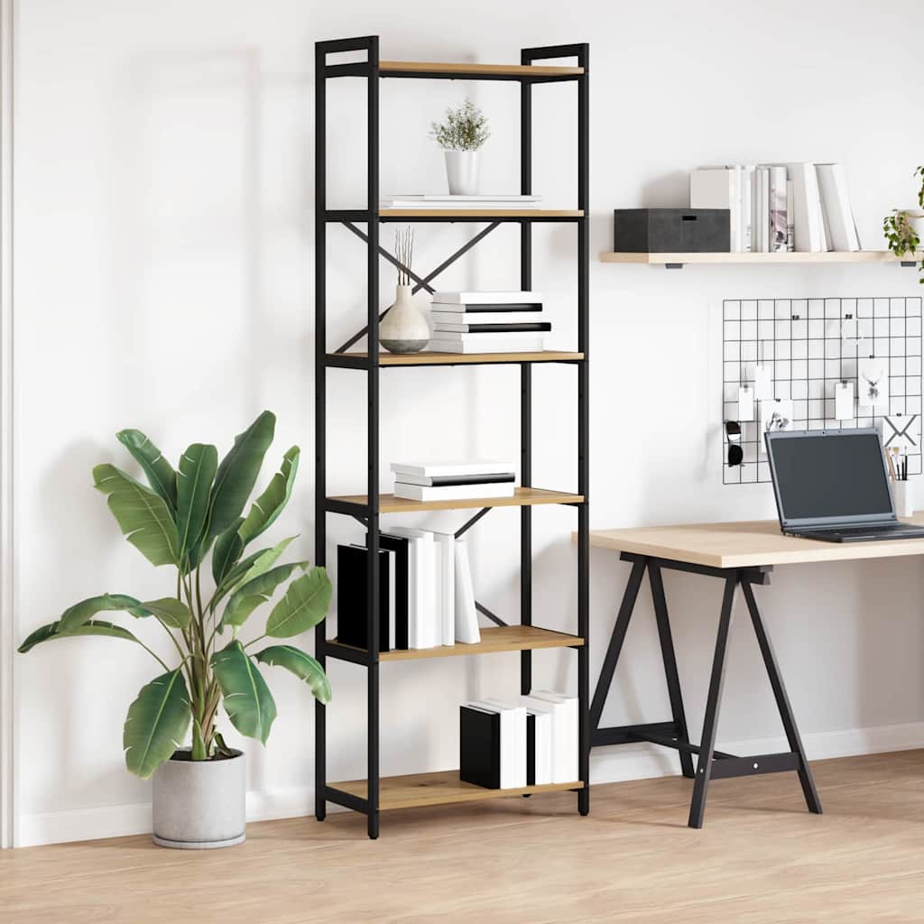 vidaXL Boekenkast Zwart eiken 40 x 30 x 188 cm Bewerkt hout