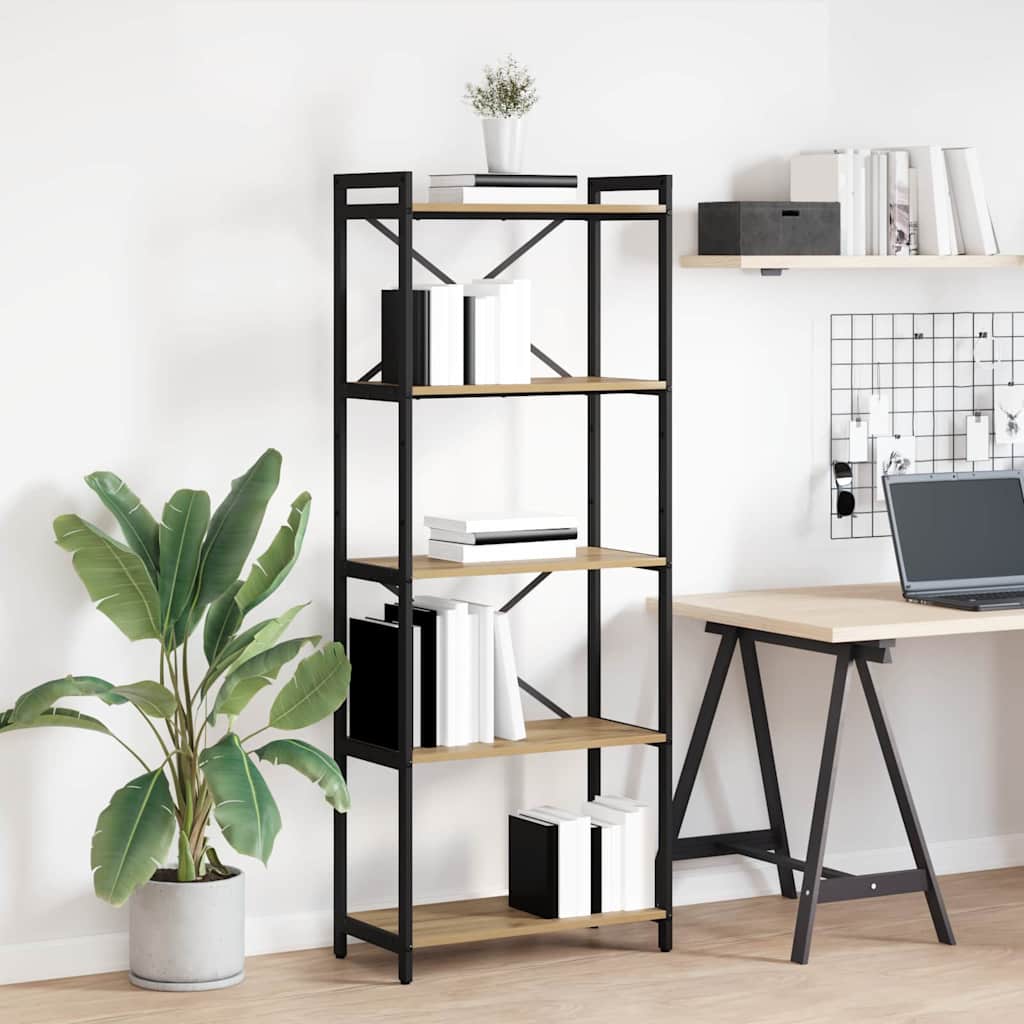 vidaXL Boekenkast Zwart eiken 40 x 30 x 188 cm Bewerkt hout