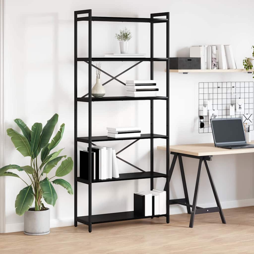 vidaXL Boekenkast Zwart eiken 40 x 30 x 188 cm Bewerkt hout