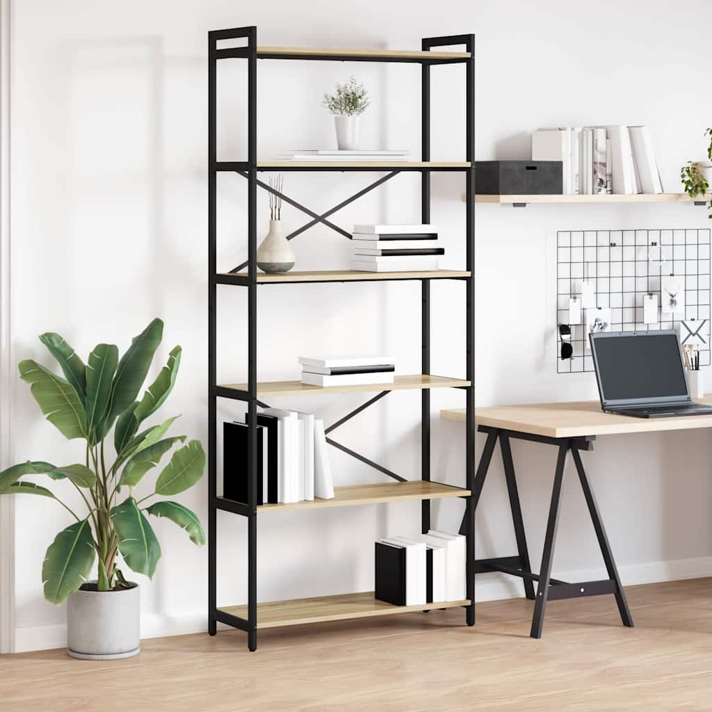 vidaXL Boekenkast Zwart eiken 40 x 30 x 188 cm Bewerkt hout