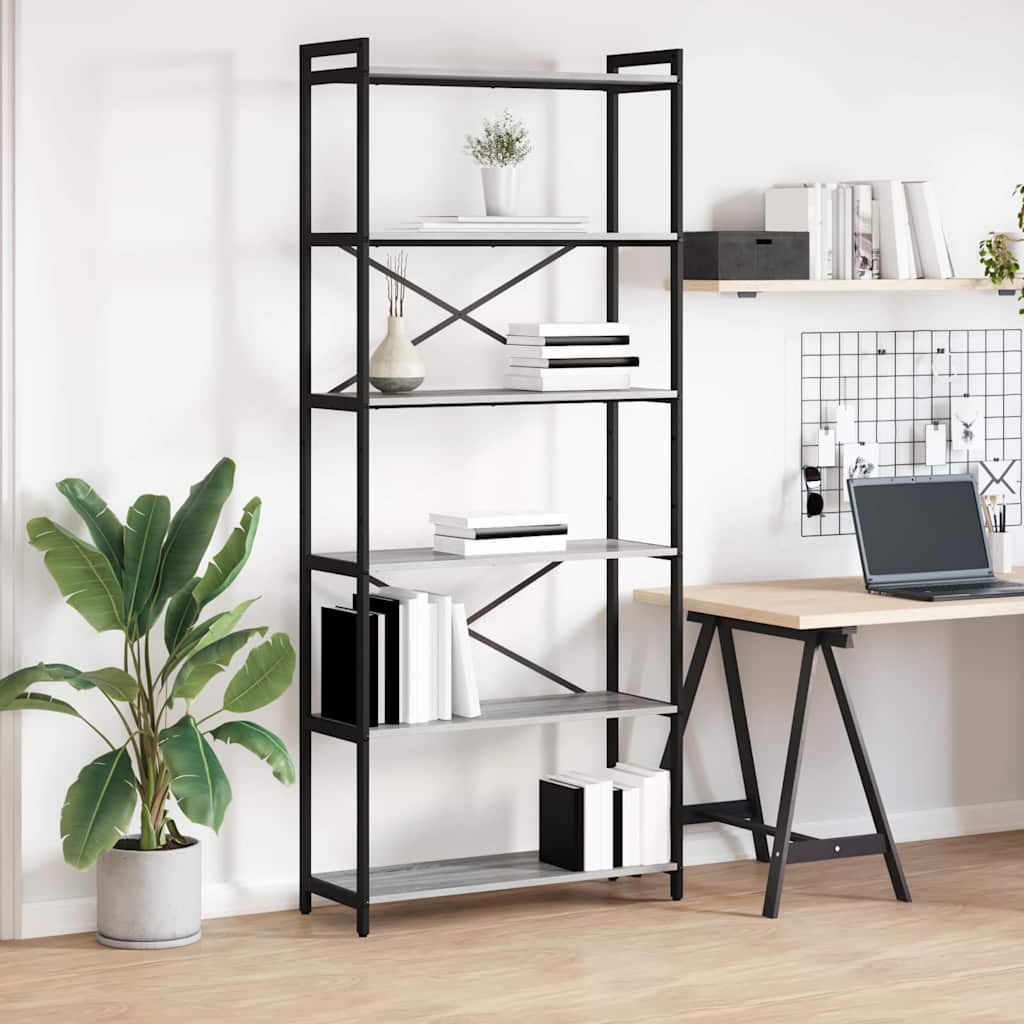 vidaXL Boekenkast Zwart eiken 40 x 30 x 188 cm Bewerkt hout