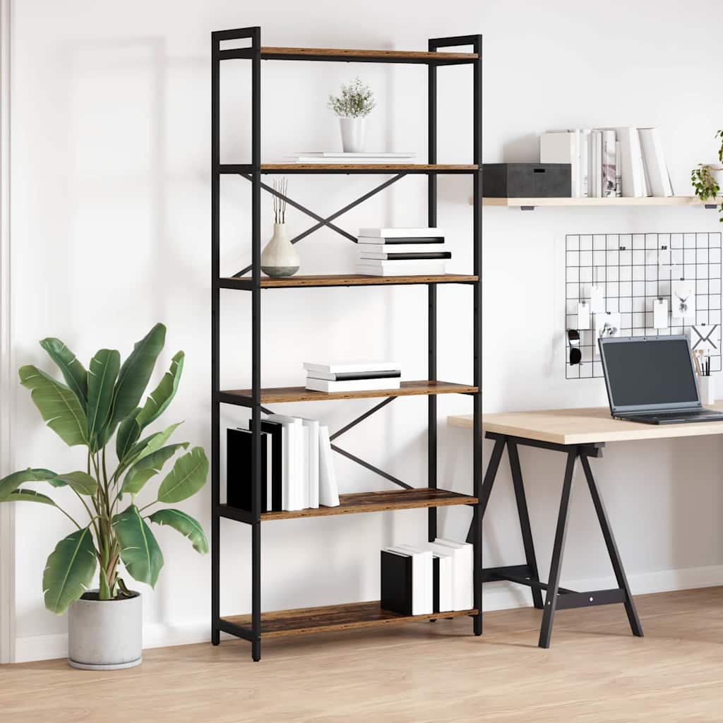 vidaXL Boekenkast Zwart eiken 40 x 30 x 188 cm Bewerkt hout