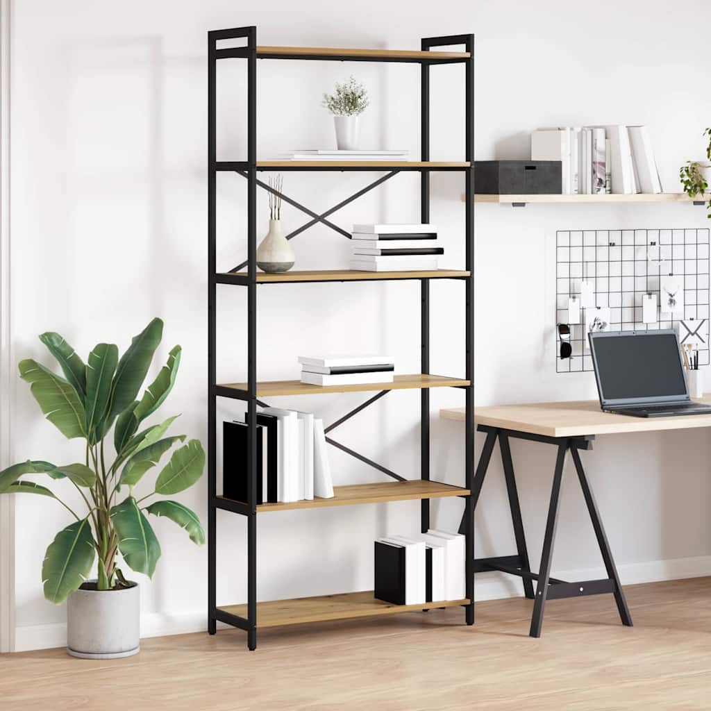 vidaXL Boekenkast Zwart eiken 40 x 30 x 188 cm Bewerkt hout