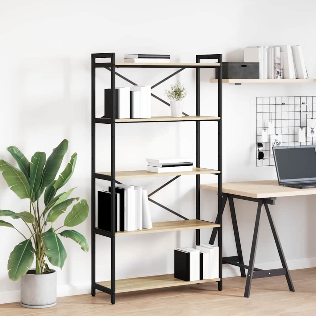 vidaXL Boekenkast Zwart eiken 40 x 30 x 188 cm Bewerkt hout