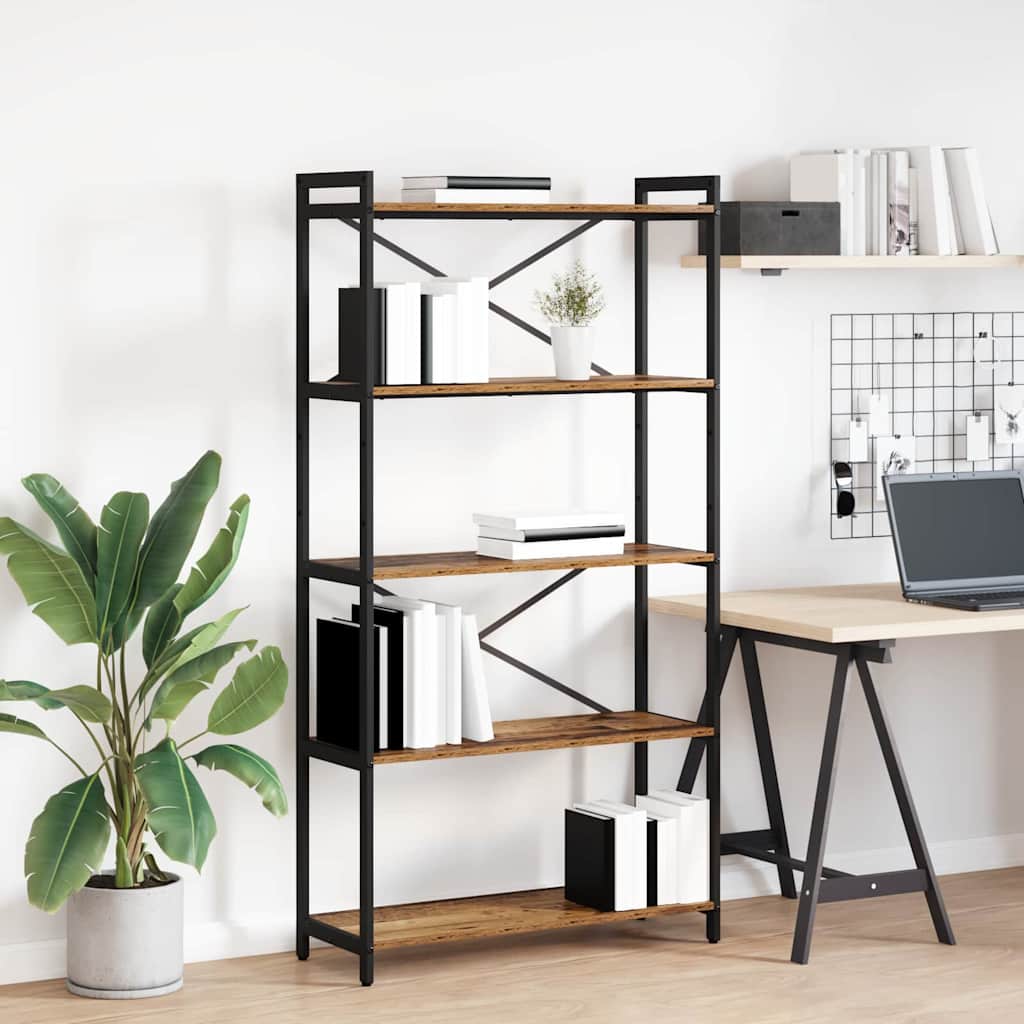 vidaXL Boekenkast Zwart eiken 40 x 30 x 188 cm Bewerkt hout