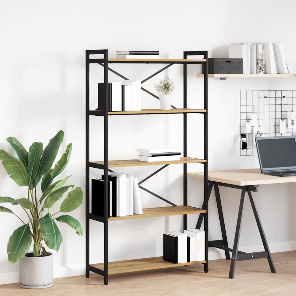 vidaXL Boekenkast Zwart eiken 40 x 30 x 188 cm Bewerkt hout
