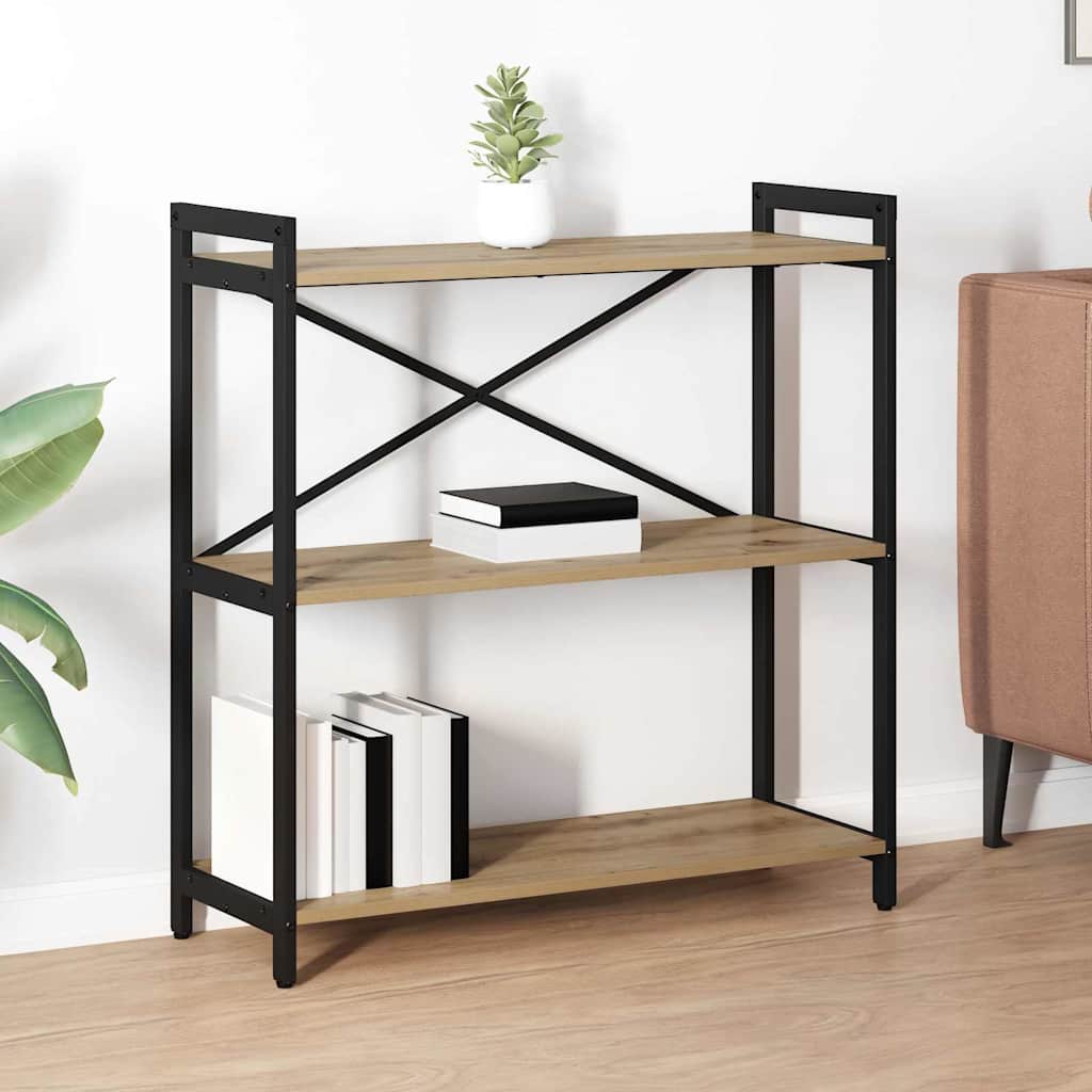 vidaXL Boekenkast Zwart eiken 40 x 30 x 188 cm Bewerkt hout