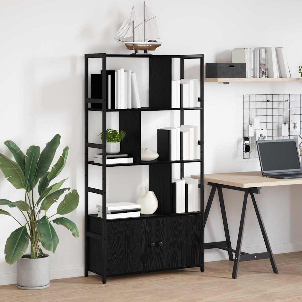 vidaXL Boekenkast Zwart eiken 80 x 30 x 155,5 cm Bewerkt hout