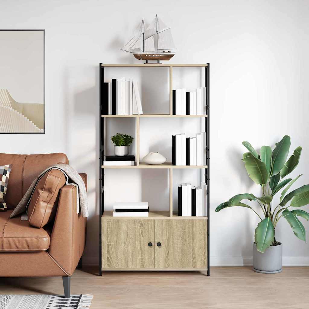 vidaXL Boekenkast Zwart eiken 80 x 30 x 155,5 cm Bewerkt hout
