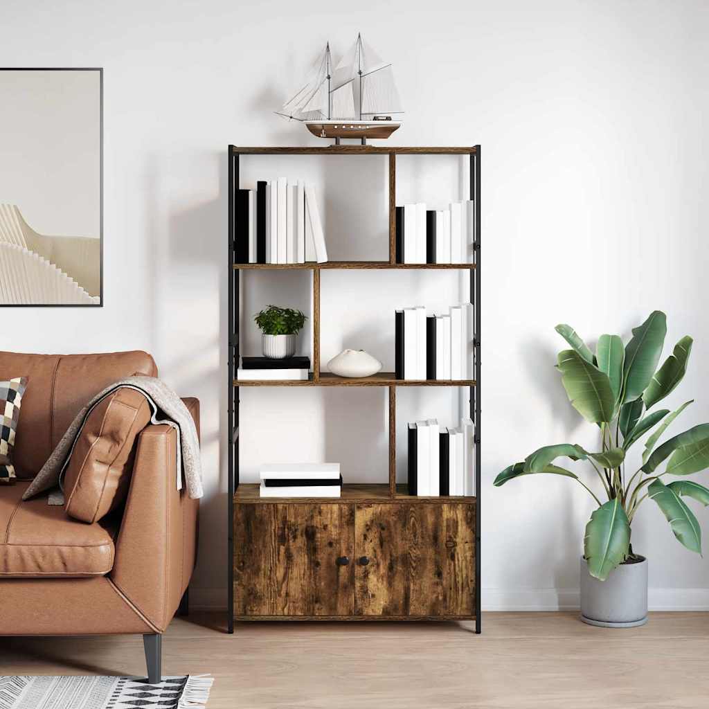 vidaXL Boekenkast Zwart eiken 80 x 30 x 155,5 cm Bewerkt hout