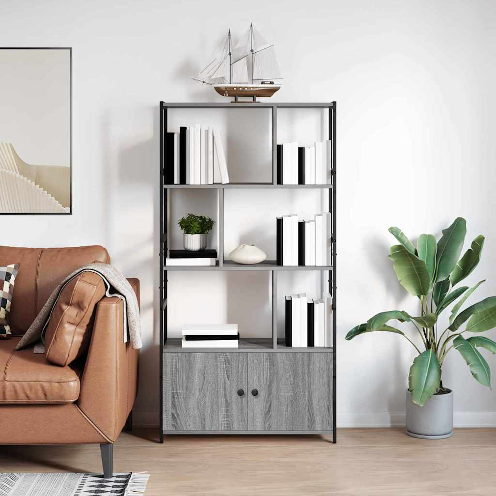 vidaXL Boekenkast Zwart eiken 80 x 30 x 155,5 cm Bewerkt hout