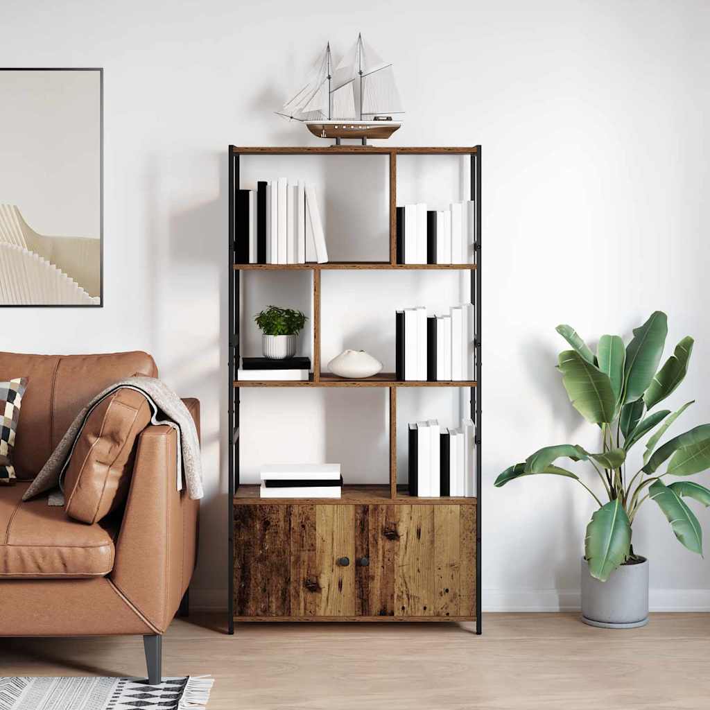 vidaXL Boekenkast Zwart eiken 80 x 30 x 155,5 cm Bewerkt hout