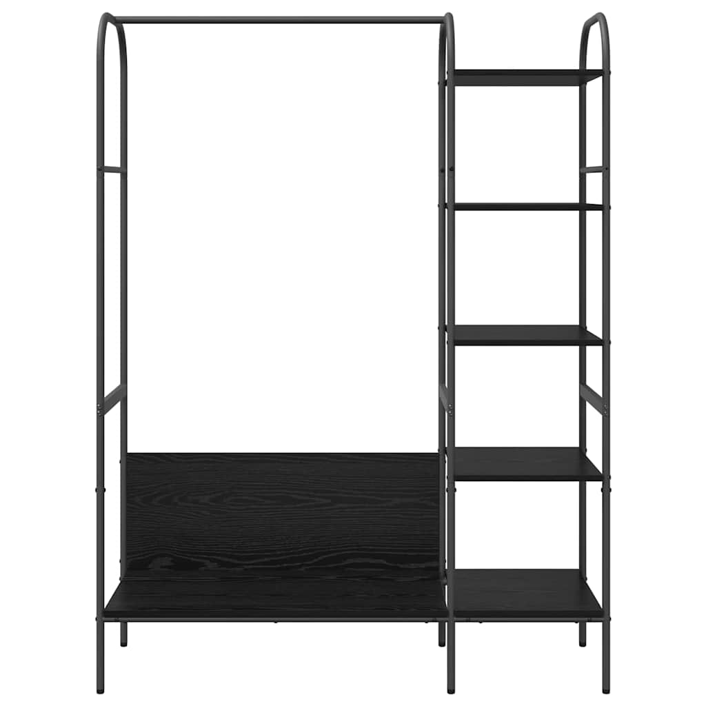 vidaXL Kledingrek met Planken Zwart Eik 120x44x160 cm