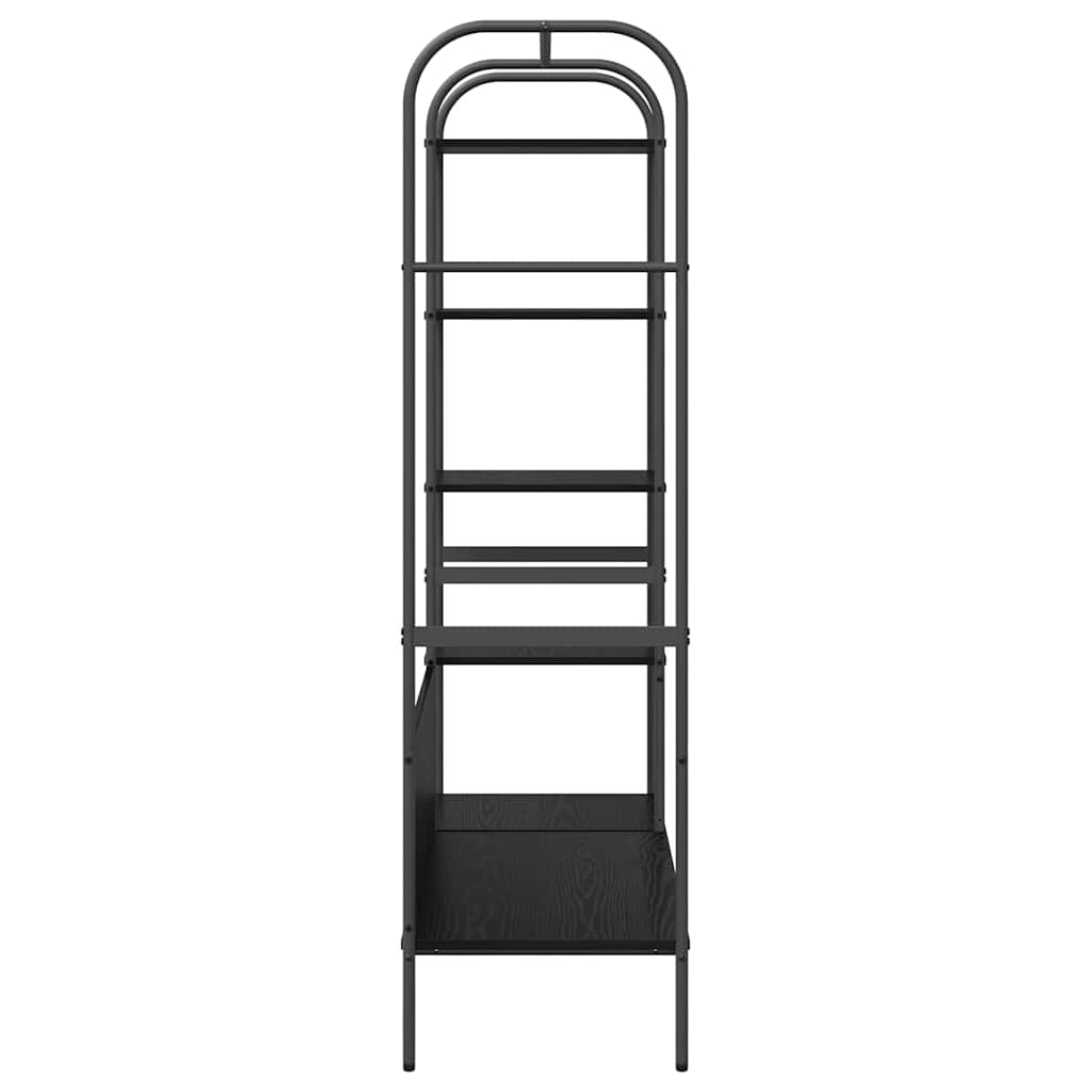 vidaXL Kledingrek met Planken Zwart Eik 120x44x160 cm