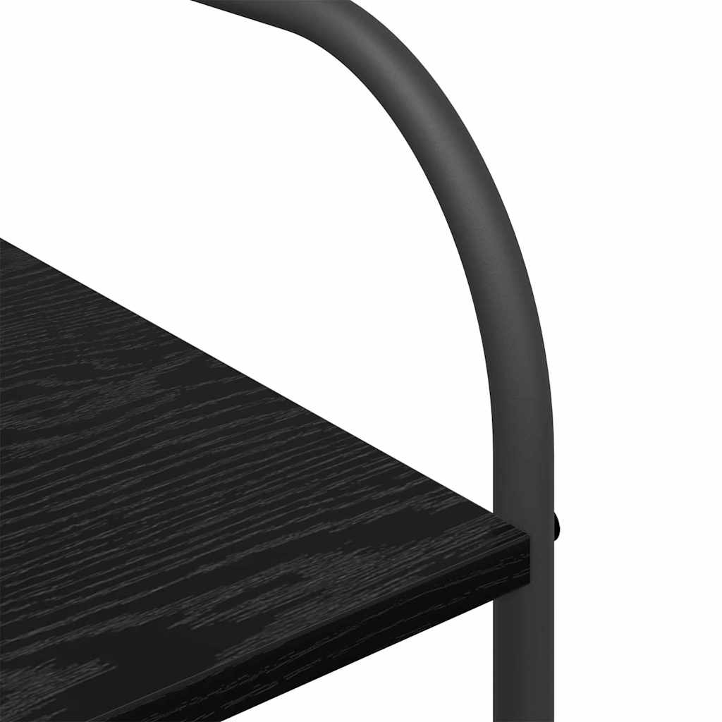 vidaXL Kledingrek met Planken Zwart Eik 120x44x160 cm