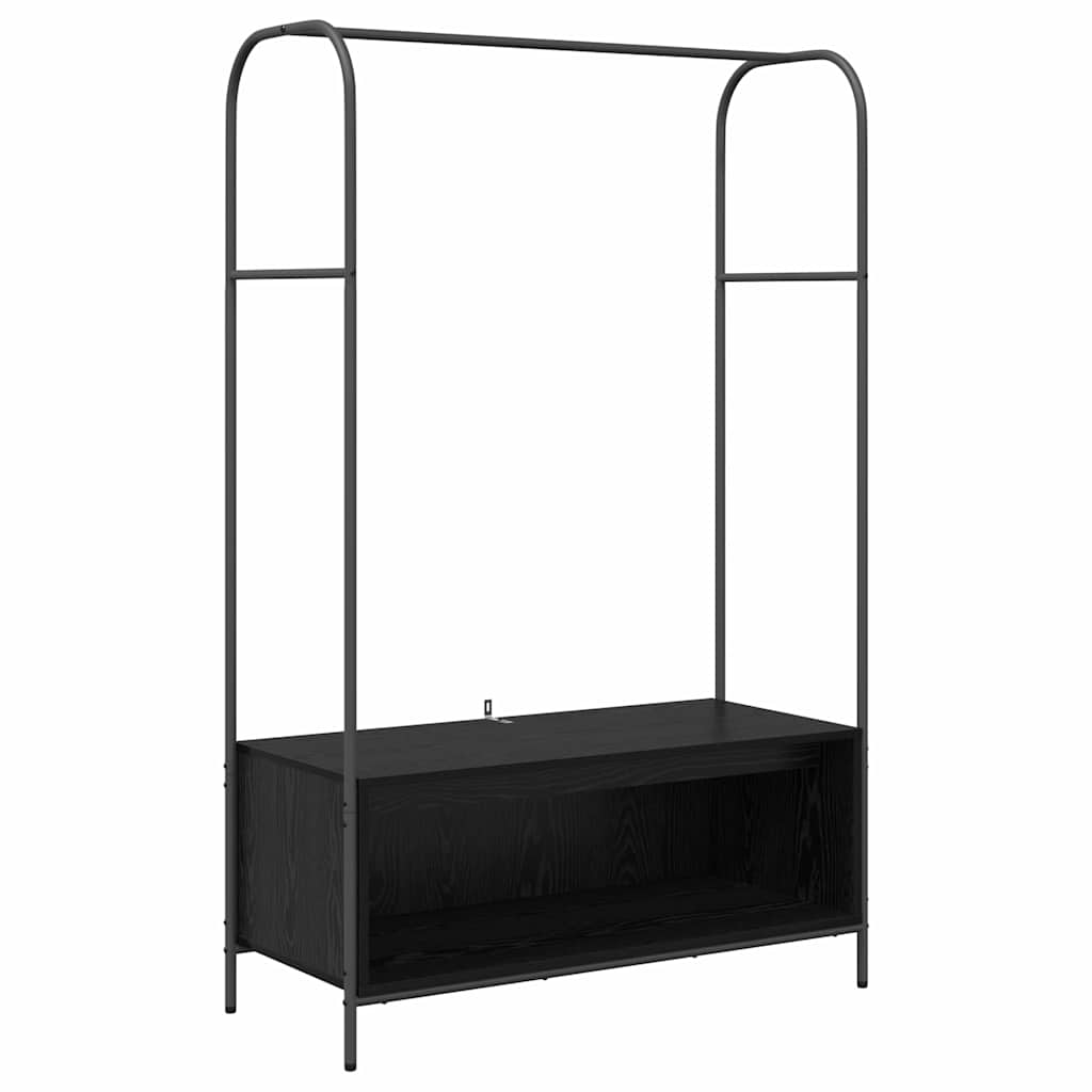 vidaXL Kledingrek met Planken - Zwart Eik 100x44x160 cm