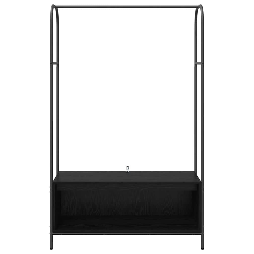 vidaXL Kledingrek met Planken - Zwart Eik 100x44x160 cm
