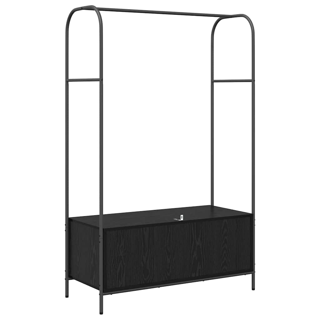 vidaXL Kledingrek met Planken - Zwart Eik 100x44x160 cm