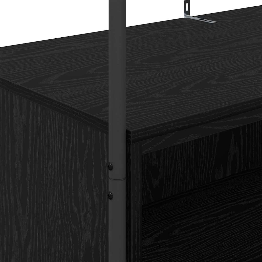 vidaXL Kledingrek met Planken - Zwart Eik 100x44x160 cm