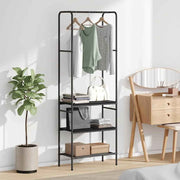 vidaXL Kledingrek met planken met plank Zwart eiken 60 x 30 x 171 cm