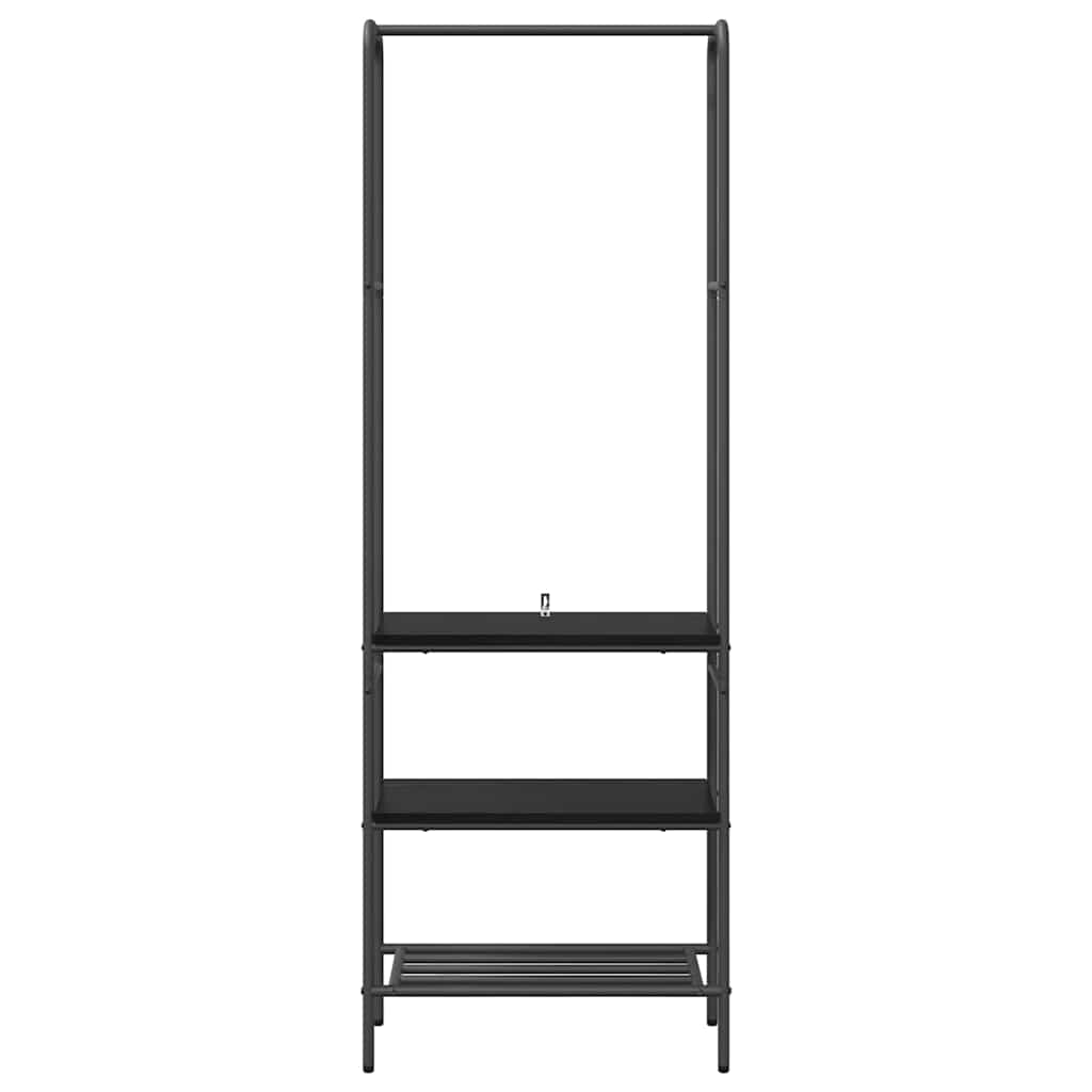 vidaXL Kledingrek met planken met plank Zwart eiken 60 x 30 x 171 cm