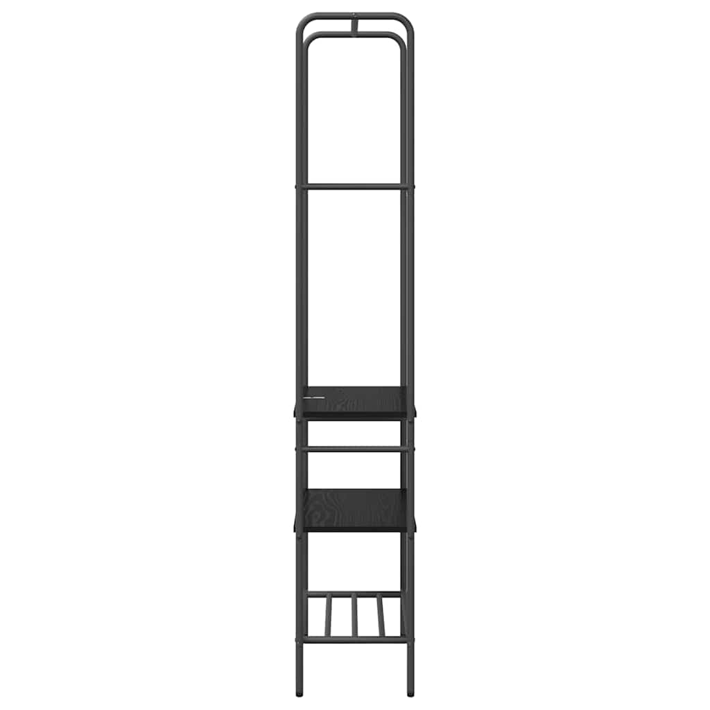 vidaXL Kledingrek met planken met plank Zwart eiken 60 x 30 x 171 cm