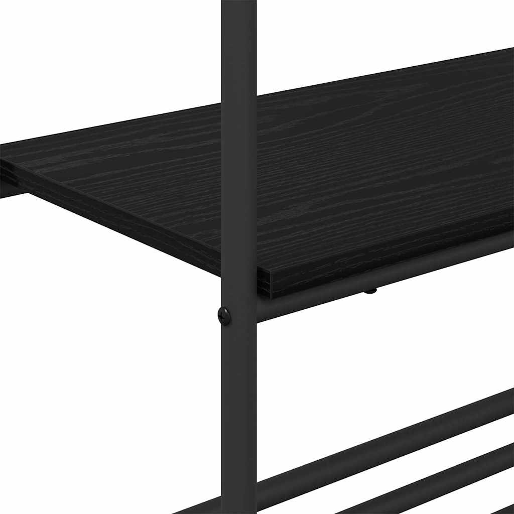 vidaXL Kledingrek met planken met plank Zwart eiken 60 x 30 x 171 cm