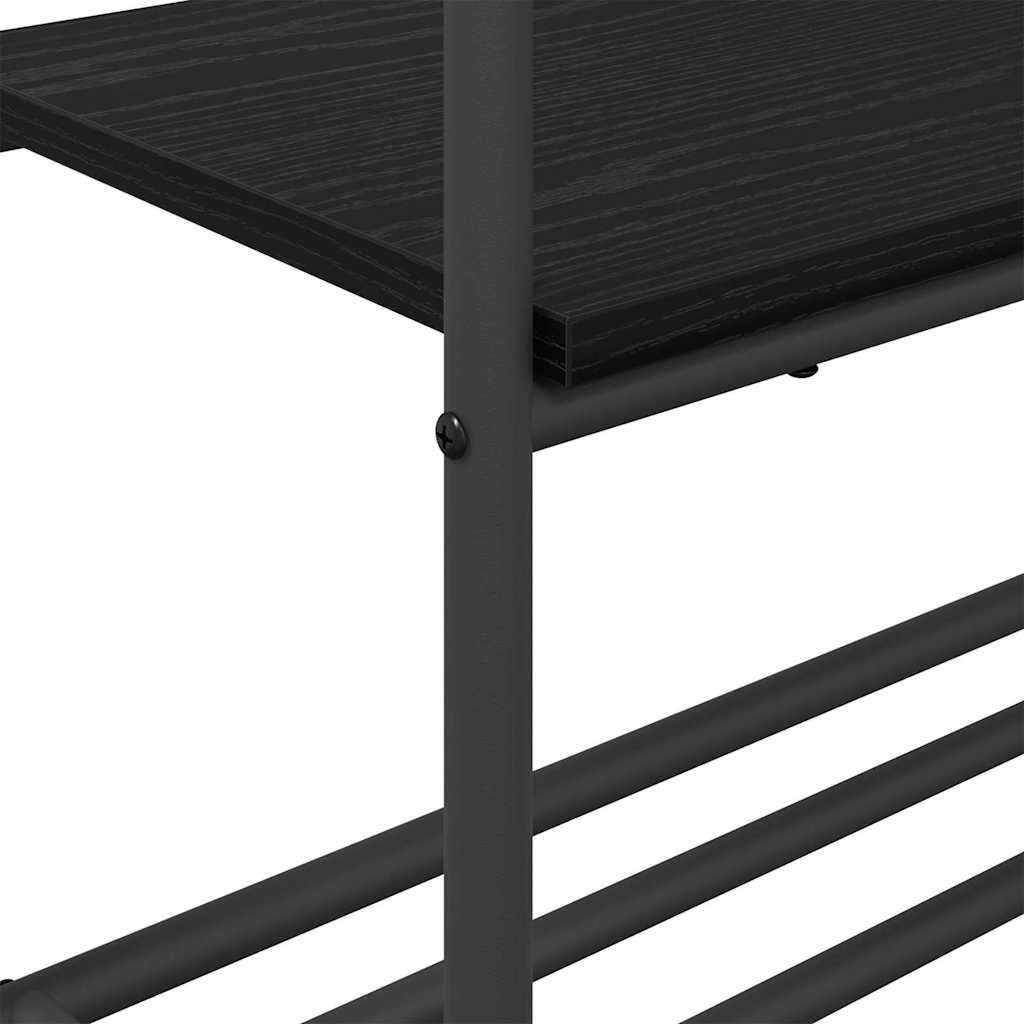 vidaXL Kledingrek met planken Zwart eiken 77 x 30 x 171 cm