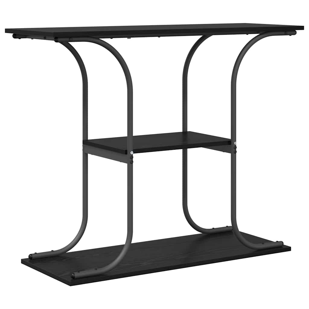 vidaXL Wandtafel met plank Zwart eiken 101 x 35 x 80.5 cm Bewerkt hout