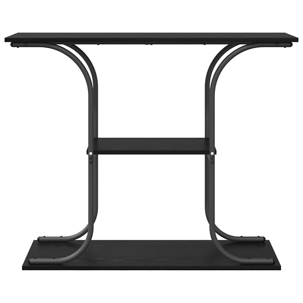 vidaXL Wandtafel met plank Zwart eiken 101 x 35 x 80.5 cm Bewerkt hout