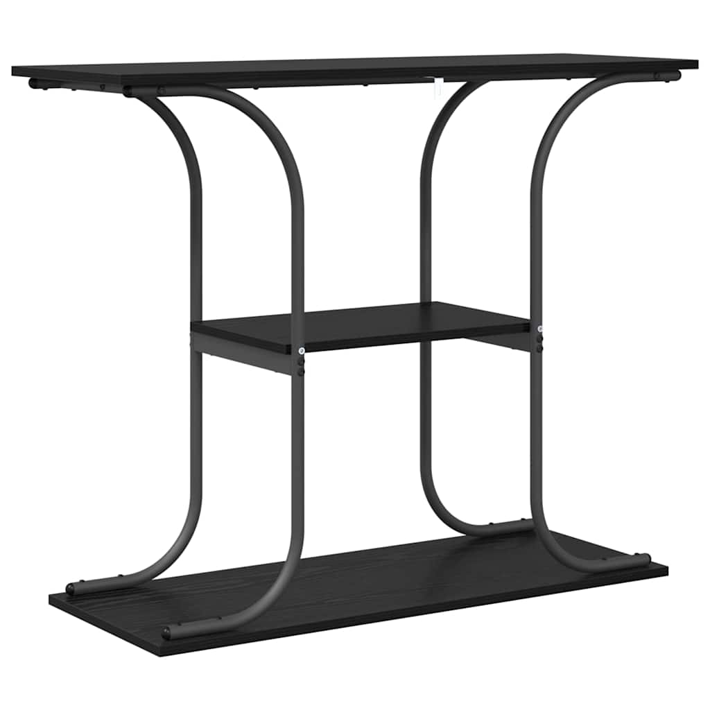 vidaXL Wandtafel met plank Zwart eiken 101 x 35 x 80.5 cm Bewerkt hout