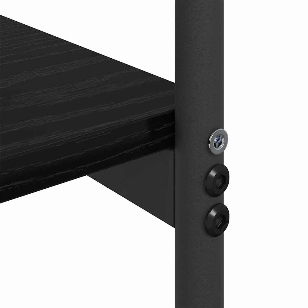 vidaXL Wandtafel met plank Zwart eiken 101 x 35 x 80.5 cm Bewerkt hout
