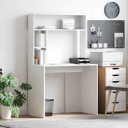 vidaXL Bureau met plank met opslag Wit 91 x 50 x 149 cm Bewerkt hout