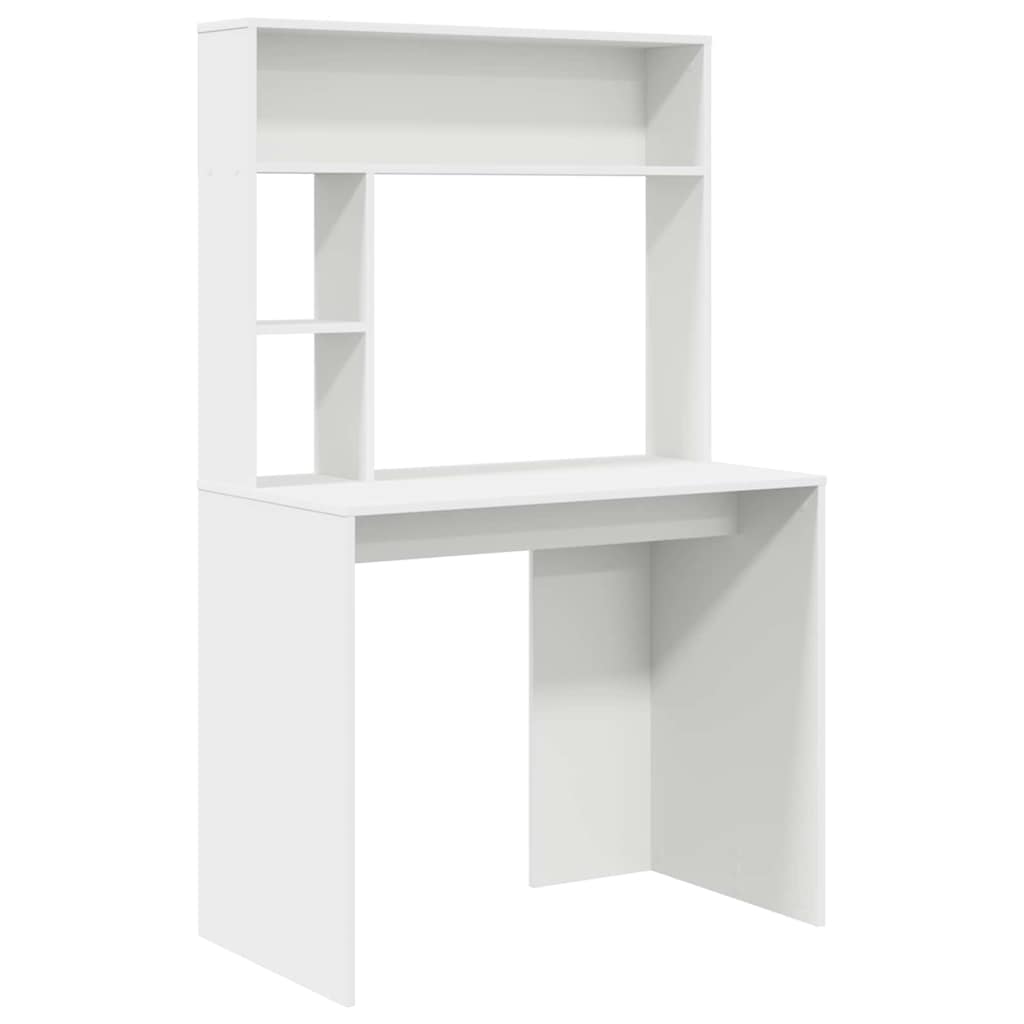 vidaXL Bureau met plank met opslag Wit 91 x 50 x 149 cm Bewerkt hout