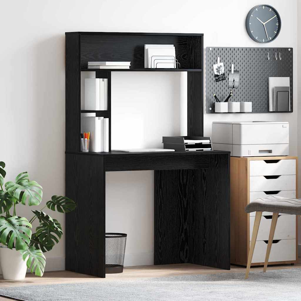 vidaXL Bureau met plank met opslag Wit 91 x 50 x 149 cm Bewerkt hout