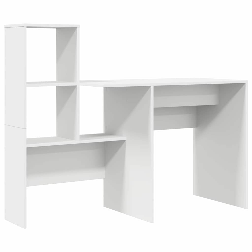 vidaXL Bureau met plank Wit 131,5 x 50 x 106,5 cm Bewerkt hout