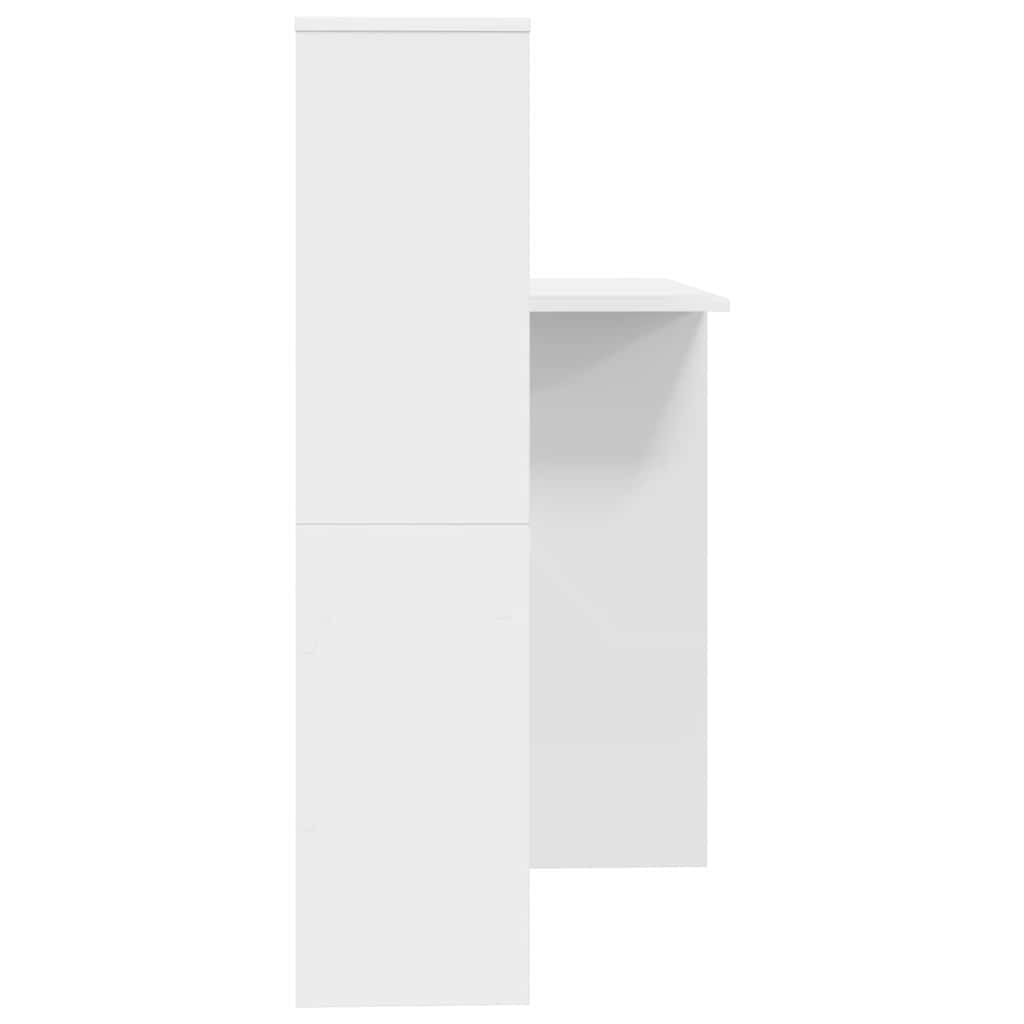vidaXL Bureau met plank Wit 131,5 x 50 x 106,5 cm Bewerkt hout