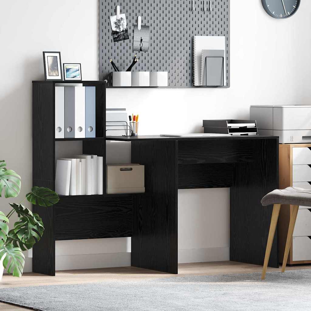 vidaXL Bureau met plank Wit 131,5 x 50 x 106,5 cm Bewerkt hout