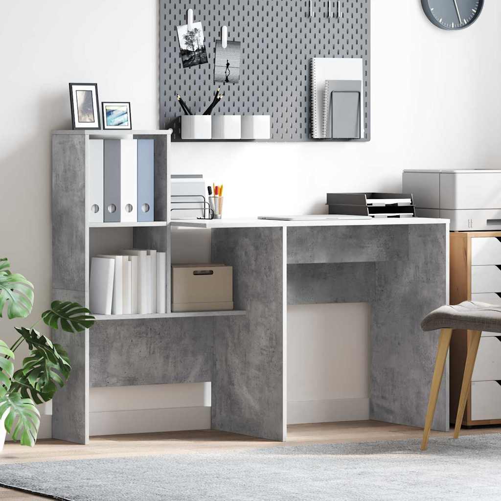 vidaXL Bureau met plank Wit 131,5 x 50 x 106,5 cm Bewerkt hout