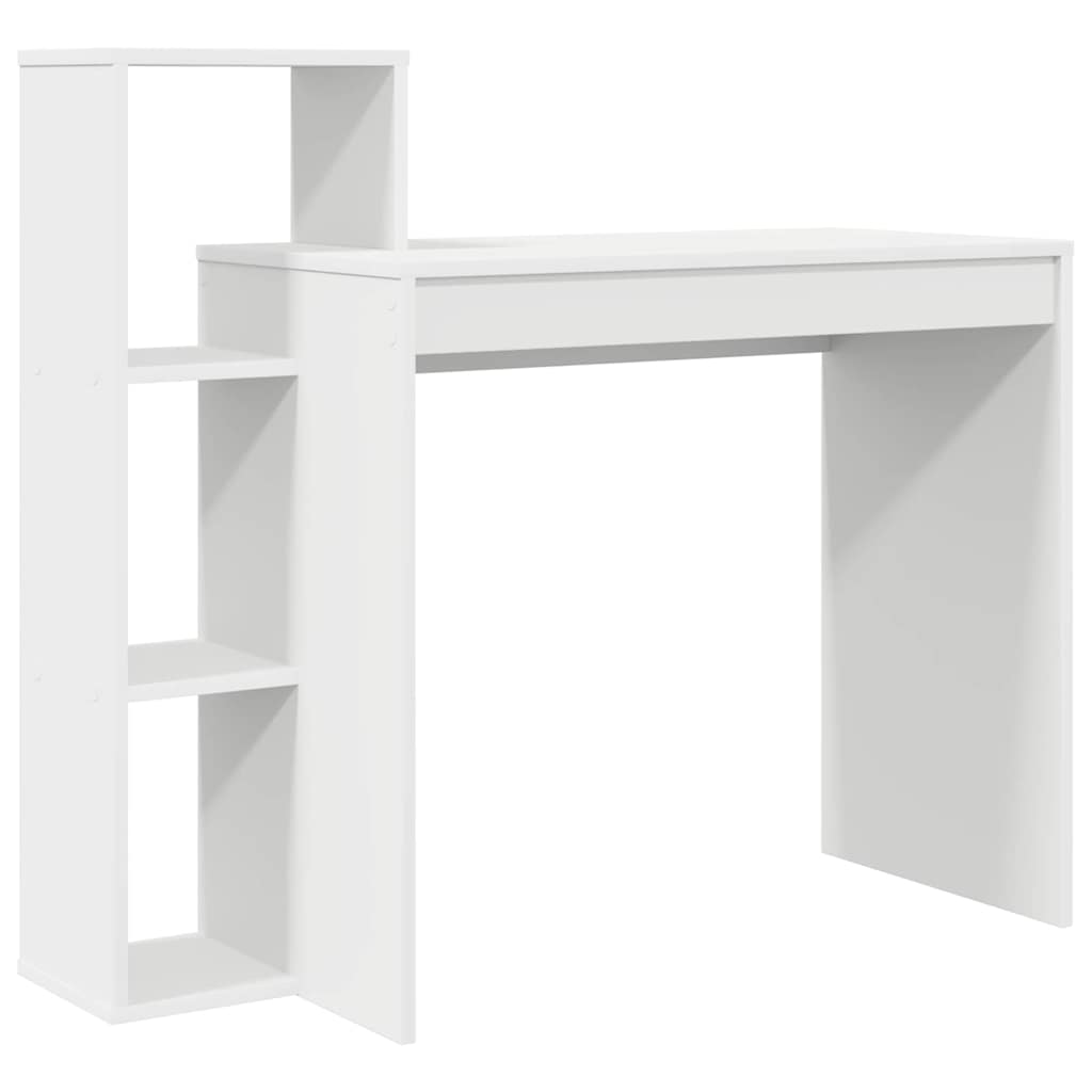 vidaXL Computerbureau Wit Gefabriceerd hout Compact Opslag
