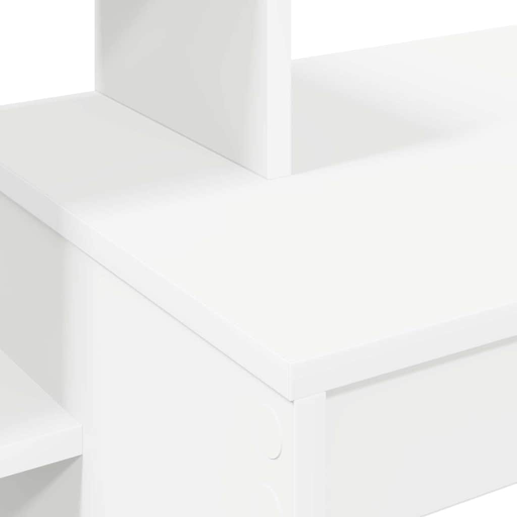 vidaXL Computerbureau Wit Gefabriceerd hout Compact Opslag