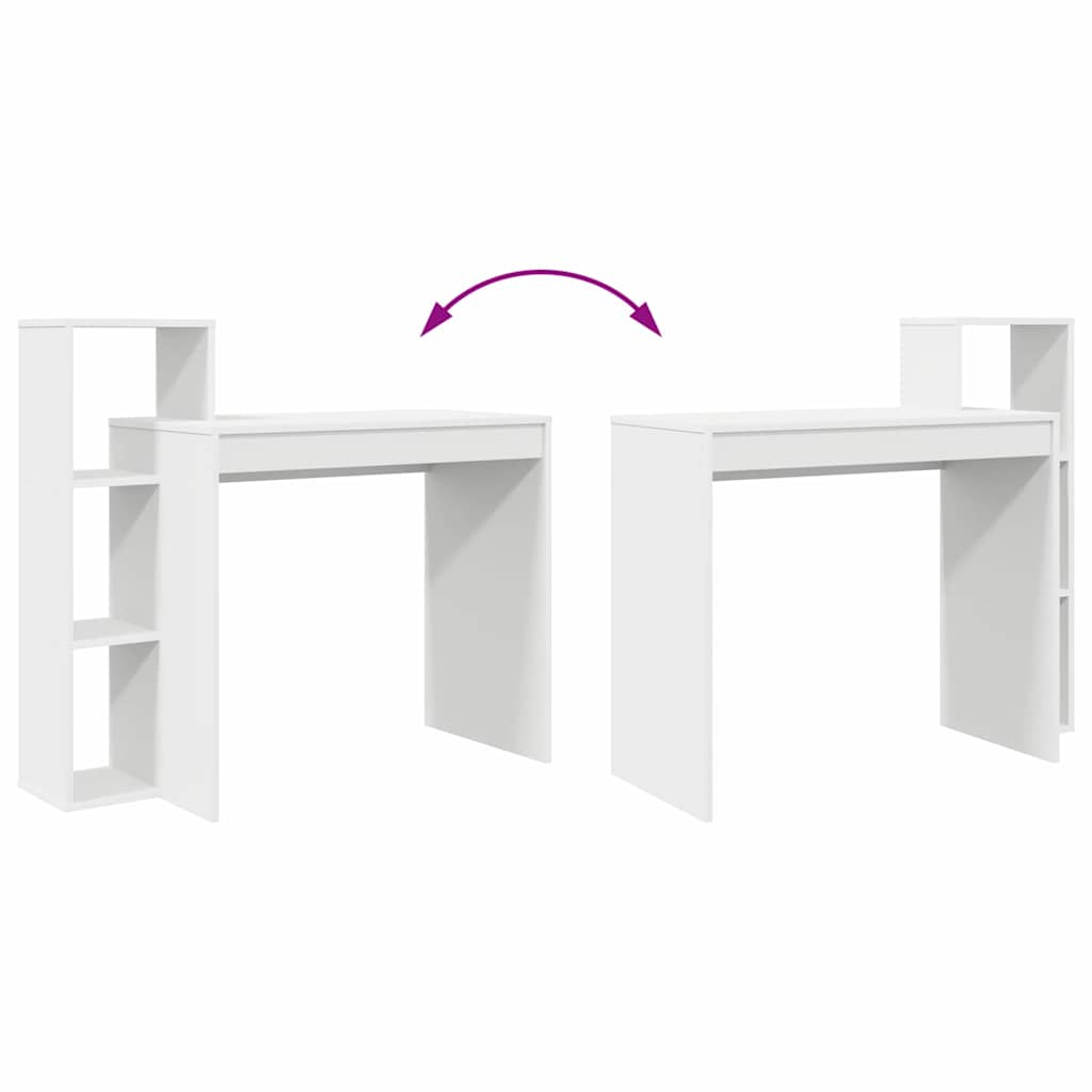 vidaXL Computerbureau Wit Gefabriceerd hout Compact Opslag