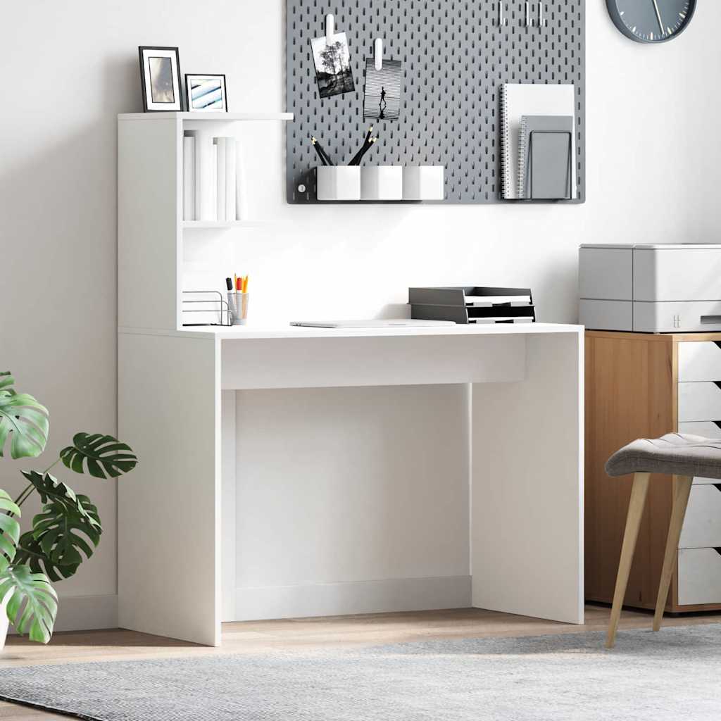 vidaXL Wit Schrijfbureau Wit MDF Compact Decoratieve Elementen