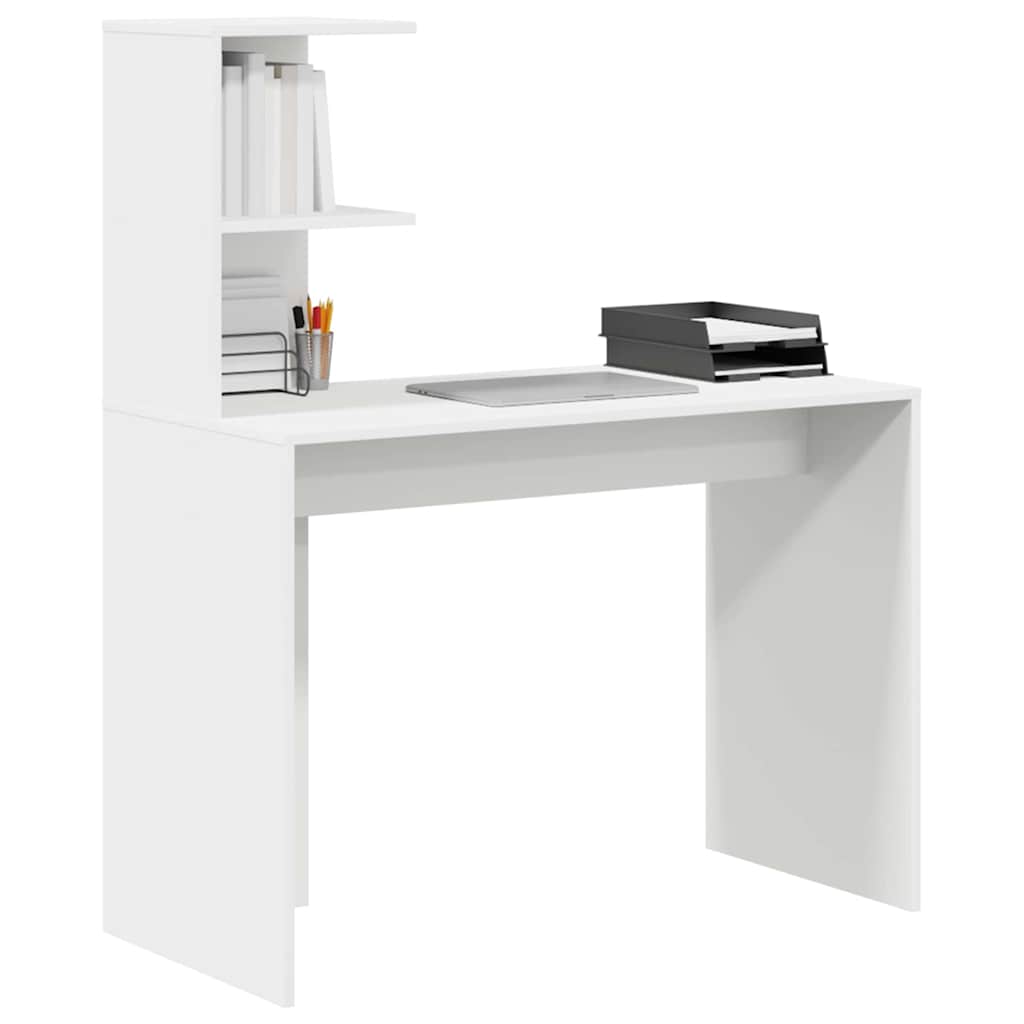 vidaXL Wit Schrijfbureau Wit MDF Compact Decoratieve Elementen