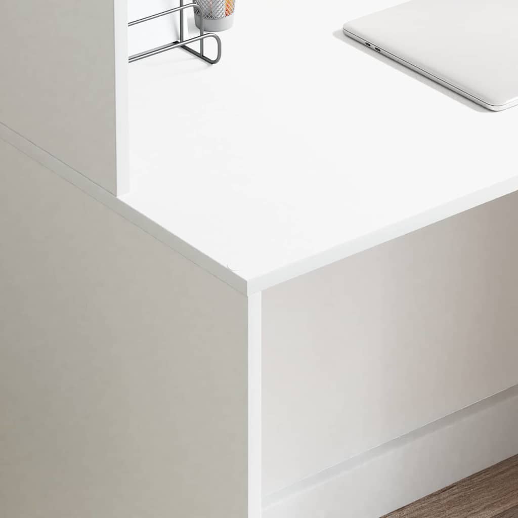 vidaXL Wit Schrijfbureau Wit MDF Compact Decoratieve Elementen