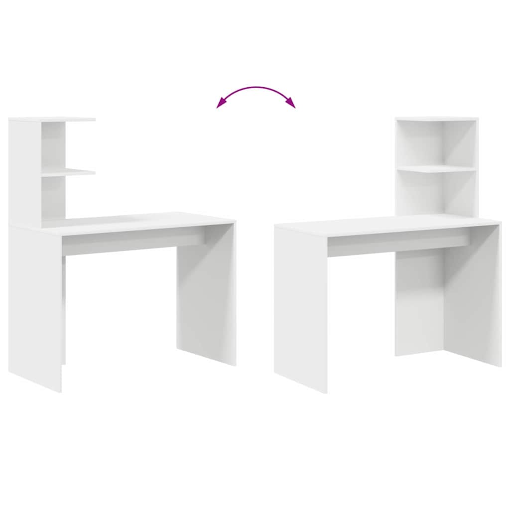 vidaXL Wit Schrijfbureau Wit MDF Compact Decoratieve Elementen