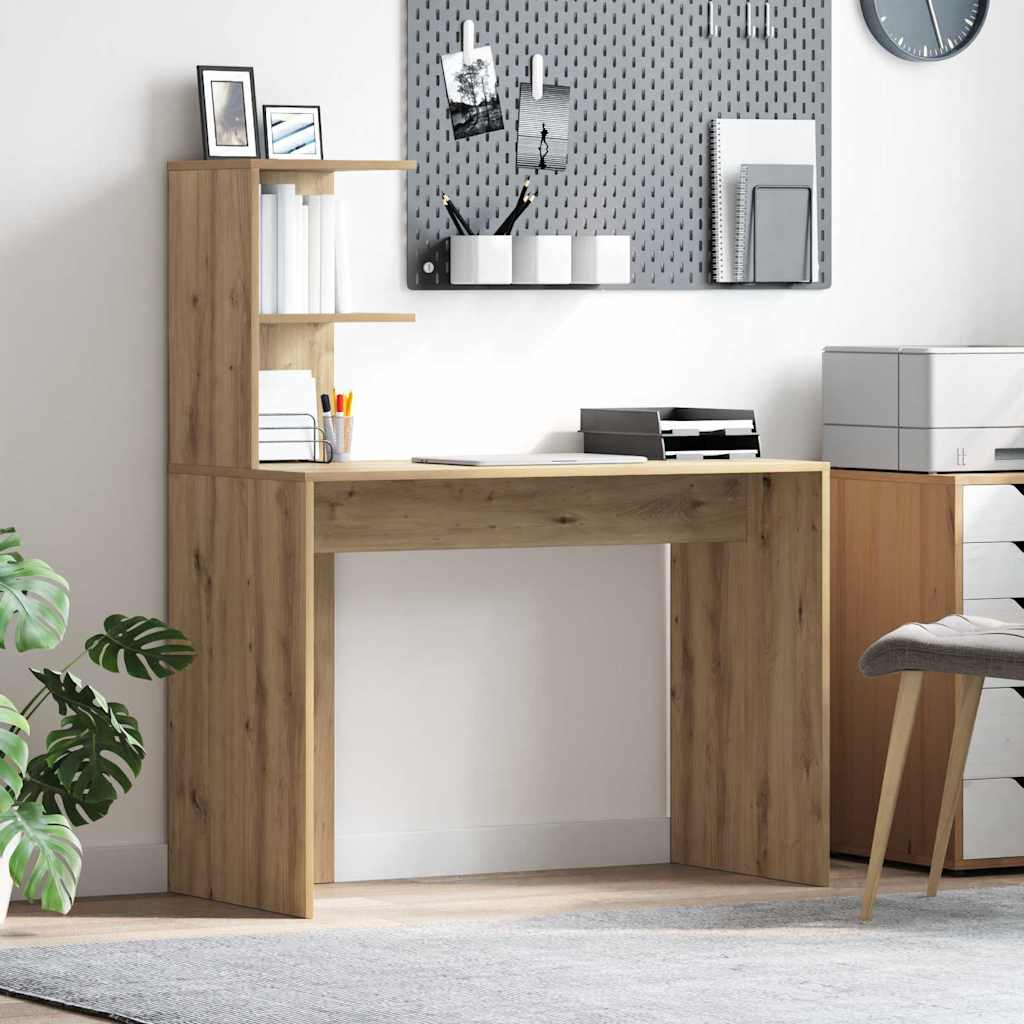 vidaXL Wit Schrijfbureau Wit MDF Compact Decoratieve Elementen