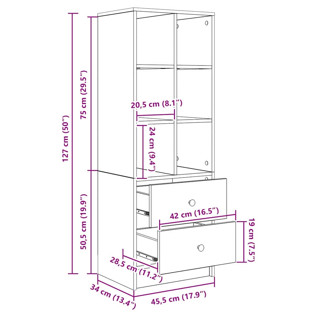 vidaXL Wit Boekenrek Wit MDF Standaard Wit Boekenrek Rechthoekig